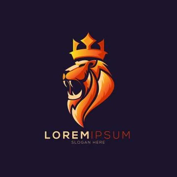 Modern gradient lion logo template Stock Illustration