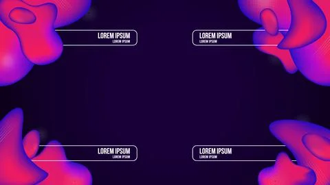 Modern Gradient Liquid Lower Third for broadcasting Set of four templates Illustrazione stock
