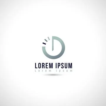 Modern Gradient Power Button Logo with Progress Indicator Stock Illustration