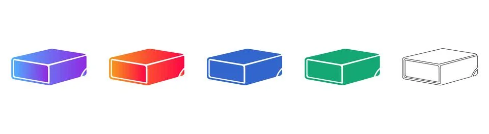 Modern Gradient Rectangular Block Icons for UI/UX Design Stock Illustration