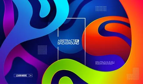 Modern gradient shape background. Colorful gradient cover design. Fluid flat Stock Illustration