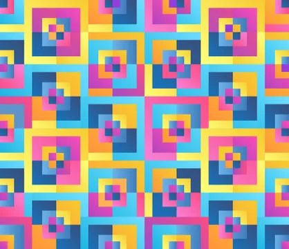 Modern gradient style geometric seamless vector mosaic pattern. イラスト素材
