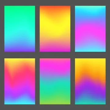 Modern gradients smartphone screen backgrounds Stock Illustration