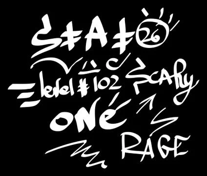 Modern graffiti tags on a black background Stock Illustration