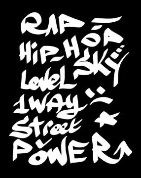 Modern graffiti tags on a black background Stock Illustration