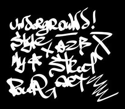 Modern graffiti tags on a black background Stock Illustration