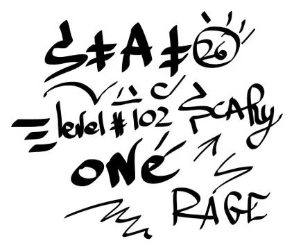 Modern graffiti tags on a white background Stock Illustration