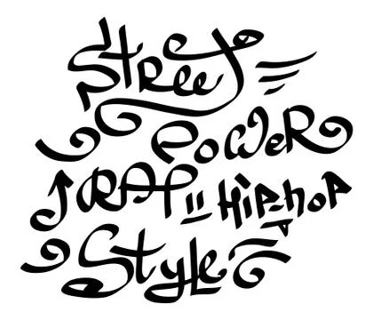 Modern graffiti tags on a white background. Vector art. Stock Illustration