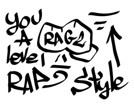 Modern graffiti tags on a white background. Vector art. Illustrazione stock