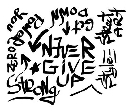 Modern graffiti tags on a white background Stock Illustration