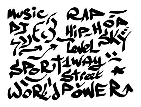 Modern graffiti tags on a white background Stock Illustration