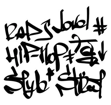 Modern graffiti tags on a white background Stock Illustration