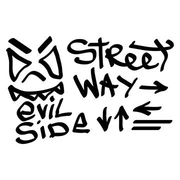Modern graffiti tags on a white background. Vector art. Illustrazione stock