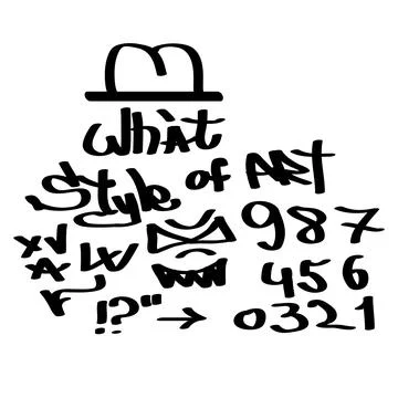 Modern graffiti tags on a white background. Vector art. Stock Illustration