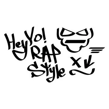 Modern graffiti tags on a white background. Vector art. Stock Illustration