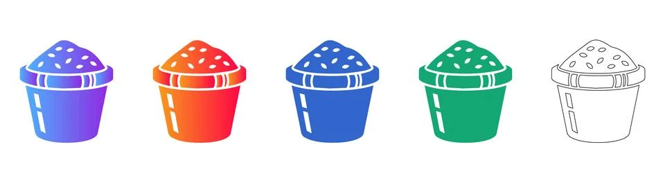 Modern Grain Container Icon Set Stock Illustration