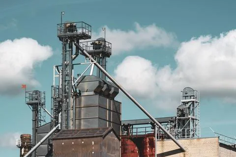 Modern granary elevator Stock Photos