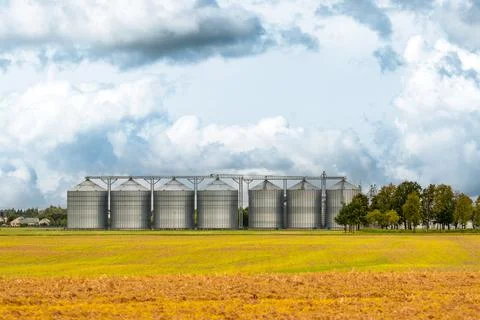 Modern granary elevator Stock Photos