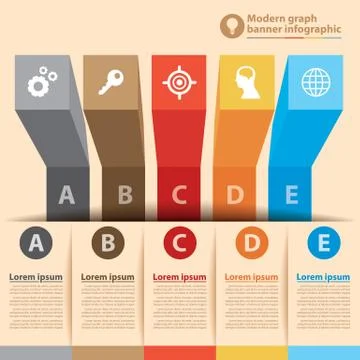 Modern graph banner infographic Stock Illustration