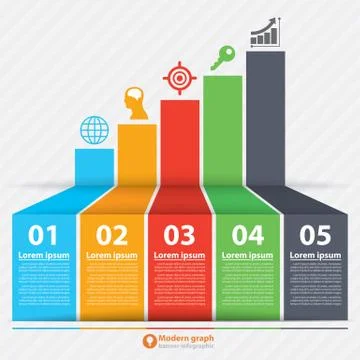 Modern graph banner infographic Stock Illustration