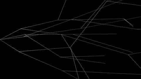 Modern graphic background of abstract growing line structure - on black (4K) Stock Footage 115700272
