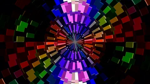 Modern graphic background with circular patterns and dynamic digital elements. Stock Footage 332579482