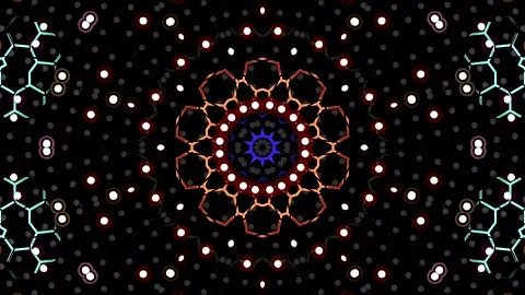 Modern graphic background with circular patterns and dynamic digital elements. Stock Footage 332579534