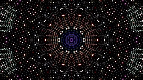 Modern graphic background with circular patterns and dynamic digital elements. Stock Footage 332579551