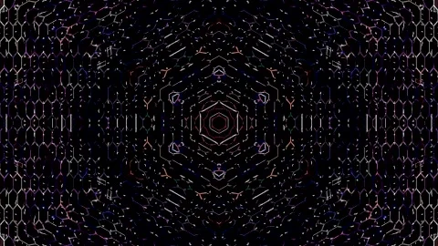 Modern graphic background with circular patterns and dynamic digital elements. Stock Footage 332631030