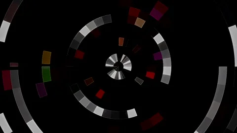 Modern graphic background with circular patterns and dynamic digital elements. Stock Footage 332680853