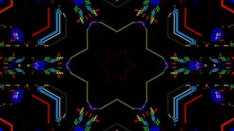 Modern graphic background with circular patterns and dynamic digital elements. Stock Footage 333320347