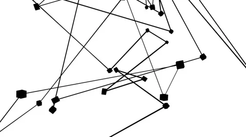 Modern graphic background of complex connected black cubes in motion (FULL HD) Video stock 42228662