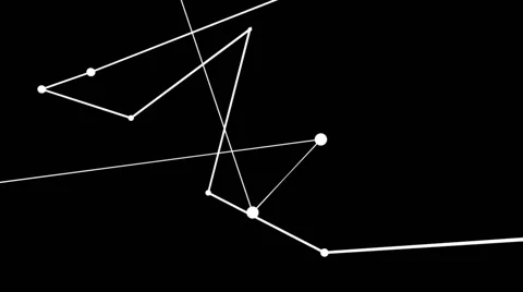 Modern graphic background of connected white dots in motion, on black (FULL HD) Stock Footage 43183372