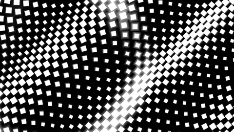 Modern graphic background: wavy grid of white cubes with op art optical illusion Video stock 335078590