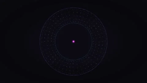 Modern graphic design with circular patterns and glowing dots Stock Footage 337232305