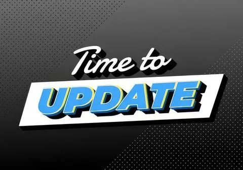 Modern graphic design with text time to update Illustrazione stock