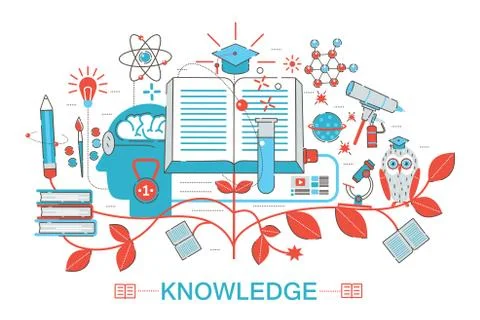 Modern graphic flat line design style infographics concept of online learning 스톡 일러스트