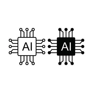 Modern graphic illustration of artificial intelligence chips connected with.. Stock Illustration