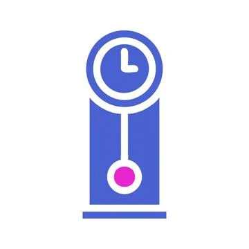 Modern Graphic Illustration of a Pendulum Clock Stock Illustration