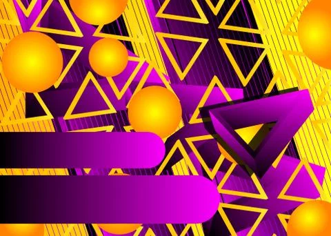 Modern graphic for message board with geometric elements, abstract yellow and 스톡 일러스트