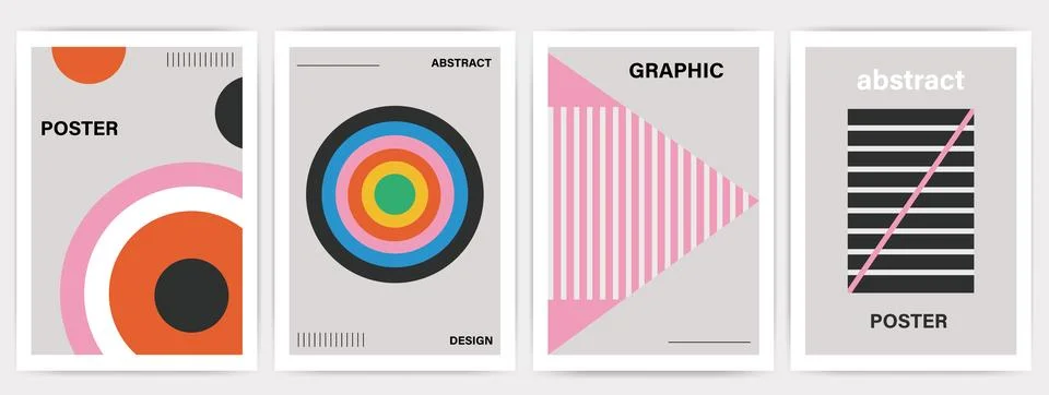 Modern graphic poster background vector set. Stock Illustration