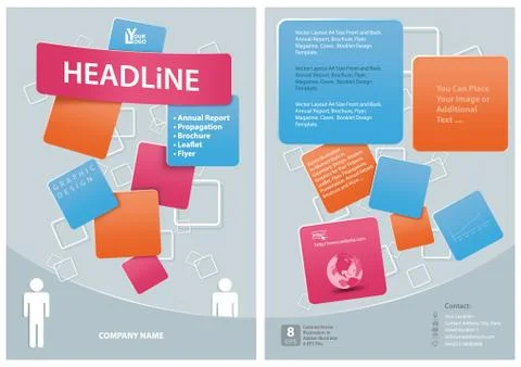 Modern Graphics Template for Flyer with Squared Decoration Stock Illustration