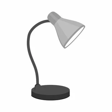 Modern Gray Desk Lamp Vector Illustration Stock Illustration