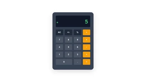 Modern Gray Desktop Calculator Icon with Dynamic Button Press and Digital D.. Stock Footage 346611456