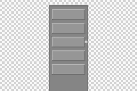 Modern gray interior door with horizontal panel design Stock Illustration