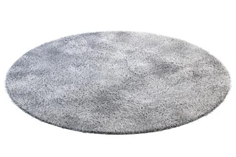 Modern gray rug with high pile. 3d render Stock Illustration