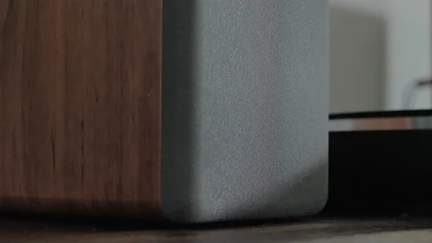 Modern gray speaker on table 動画素材 169063266