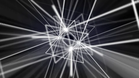 Modern Grayscale Futuristic Triangle Spin Line Moving Motion Background Stock Footage 101966316