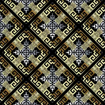 Modern greek vector seamless pattern. Ornamental geometric background. Repeat Stock Illustration
