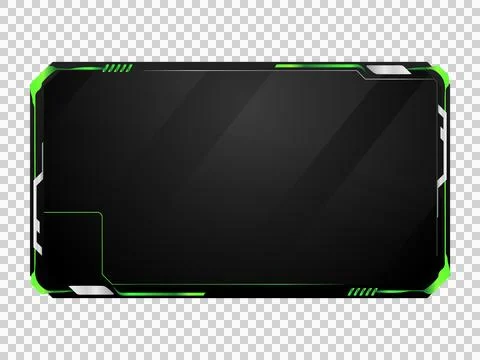 Modern green and gray tech overlay stream gamer template screen design Illustrazione stock